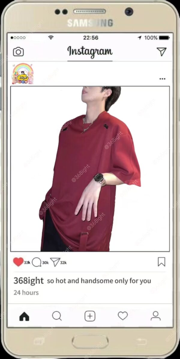 型男帥哥寬鬆上衣時尚綁帶上衣