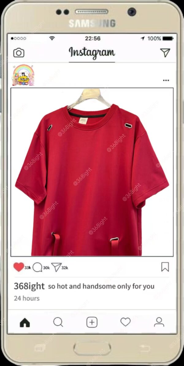 型男帥哥寬鬆上衣時尚綁帶上衣 - Image 7