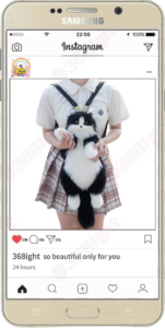童話擼貓奶牛貓手工毛絨仿真背包