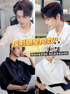 短劇明星同款帥哥型男襯衫