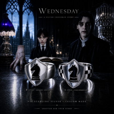 美劇Wednesday Addams things 艾薩克Isaac 天才純銀戒指