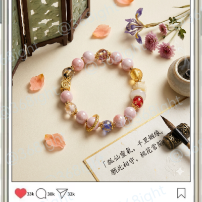 狐仙寺院款香灰琉璃手鏈