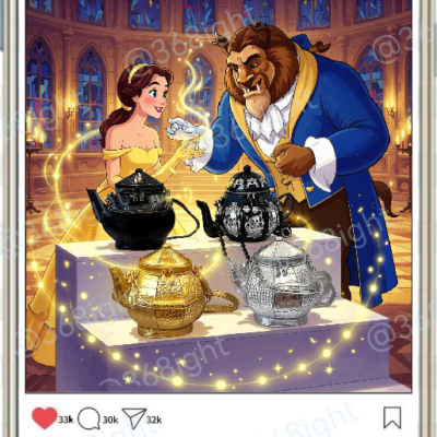 美女與野獸 茶壺個性創意禮物手袋