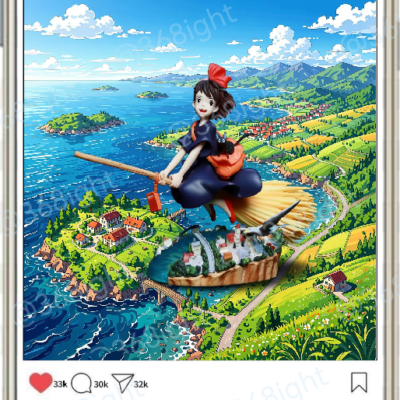 魔女宅急便手辦 琪琪騎掃帚送快遞 吉吉黑貓 吉卜力 動漫週邊收藏擺飾 少女心禮物