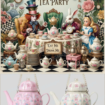 愛麗絲夢遊仙境茶話會茶壺包包