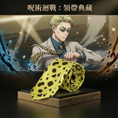 咒術迴戰七海建人領帶 | 黃底黑斑點紋理Cosplay道具，還原動漫經典配飾！
